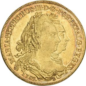 Brazil, Maria I & Pedro III (1777-1786), 6400 Reis 1783 R, Rio de Janeiro, KM 199.2, F 76, EF-VF