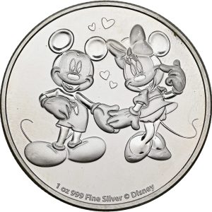Niue, Elizabeth II, 2 Dollars 2025, Ag 999/1000, 1 Oz, "Mickey Mouse & Minnie", in capsule.