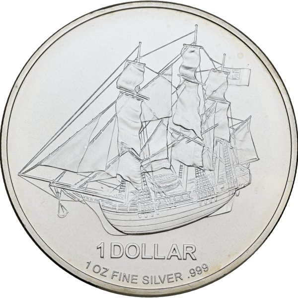 Cook Islands, Elizabeth II, 1 Dollar 2009, KM 1473, Ag 999/1000, 1 Oz, “Bounty”, in capsule.