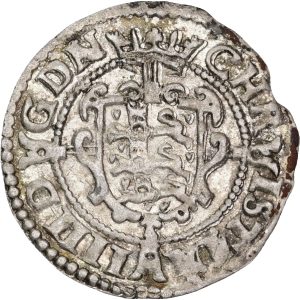 Christian IV, 2 skilling 1611, Sieg 30.1, H 79A, Knudsen & Nielsen 15, lille plet, ks, stavefejlsvariant 'CHRISTIA', kv. 01