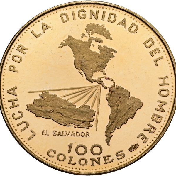 El Salvador, 100 Colones 1971, 150 th anniversary of Independence, Au, 11.8 g 900/1000, KM 145, F 7, Proof, insignificant traces of handling.