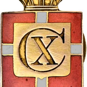 Christian X, kongemærke 1940, Au (585/1000), 3,73 g, guld med emalje, herreudgave til knaphul.