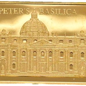 Fiji, 5 Dollars 2024, 'St. Peters Basilica', Au, 1/100 Oz, 999.9/1000, Proof.