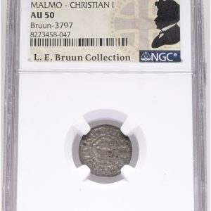 Christian I, hvid u. år, Malmø 1615, Sieg 1.3, G 23C, LEB 3797, NGC AU 50, ex. L.E. Bruun.
