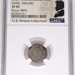 Hans, hvid u. år, Sieg 1.1, G 31, LEB 3893, NGC XF 45, blanketfejl, ex. L.E. Bruun.