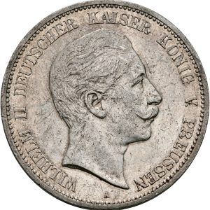 Germany, Prussia, Wilhelm II, 5 Mark 1907 A, KM 523, EF.