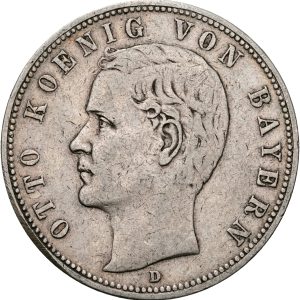Germany, Bavaria, Otto, 5 Mark 1904, KM 915, VF-F.