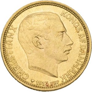 Christian X, 10 kroner 1913, H 2, Sieg 3, F 300, kv. 01-1+/01