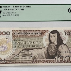 Mexico, 1000 Pesos 1985, Pick 81 - PCGS Currency Gem New 66 PPQ