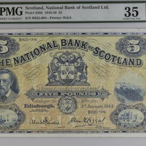Scotland, 5 Pounds 1944, B825-004, Pick 259D - PMG Choice Very Fine 35