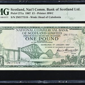 Scotland, 1 Pound 1967, no. 2M177518, Pick 271a - PMG 30 Very Fine