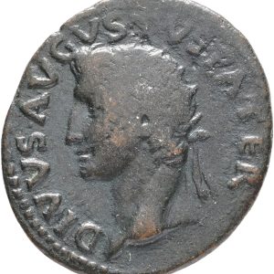 Roman Empire, Titus (79-81), Rome, Divus Augustus, Dupondius, RIC 454, VF-F, somęwhat smoothed. Ex. Byzantium, dealer in Yorkshire, GB, 1989.