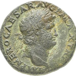 Roman Empire, Nero (54-68), Lugdunum, Dupondius, VICTORIA AVGVSTI, RIC 522, 12.91 g, VF