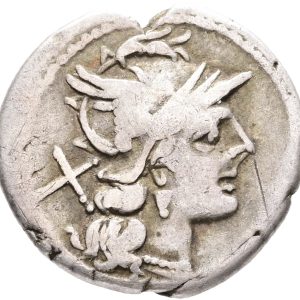 Roman Republic, Rome, Cn. Domitius Ahenobarbus, Denarius, Cr. 147/1, F, suberatus