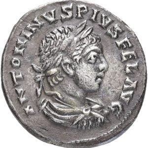 Roman Empire, Elagabalus (218-222), Antioch, Denarius, Galley, FELICITAS TEMP, RIC 188, scarce type, EF-VF, dark toning, better in hand. Ex. Giessener Münzhandlung Auction 90 lot 1124, auction ticket enclosed.