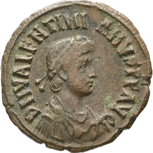Roman Empire, Valentinianus II (375-392), Alexandria, AE 24, RIC 18, VF-F, Ex. B. Ahlström Mynthandel AB, Stockholm, Nov. 1993, ticket enclosed.