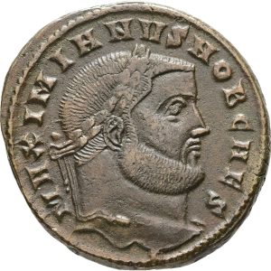 Roman Empire, Maximianus I Herculius (285-310), Ticinum, ca. 300-303, Follis, Moneta, RIC 45b, VF