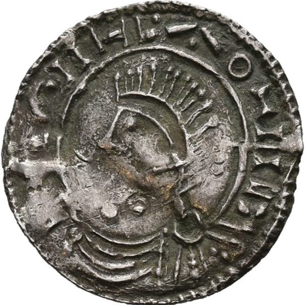 Hardeknud (1035-1042), Aarhus, penning, Hbg. 44, Hbg. auk. 595, 0,70 g, kv. 1+-1. Ex. BR 864, 10/5-2016, nr. 380. Meget sjælden variant.