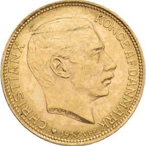 Christian X, 20 kroner 1913, H 1A, Sieg 3.1, F 299, kv. 1+/01-1+