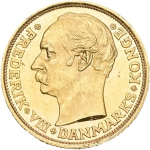 Frederik VIII, 10 kroner 1909, H 2, Sieg 2, F 298, kv. 01, hak, medaljeprægskarakte.r